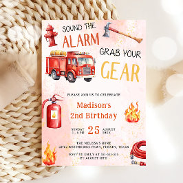 Convites Grupo de segundo aniversário do Motor de Fogo de C