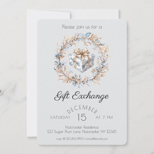 Convites Grupo de troca de presentes do quebra-cabeça de ág (Frente)