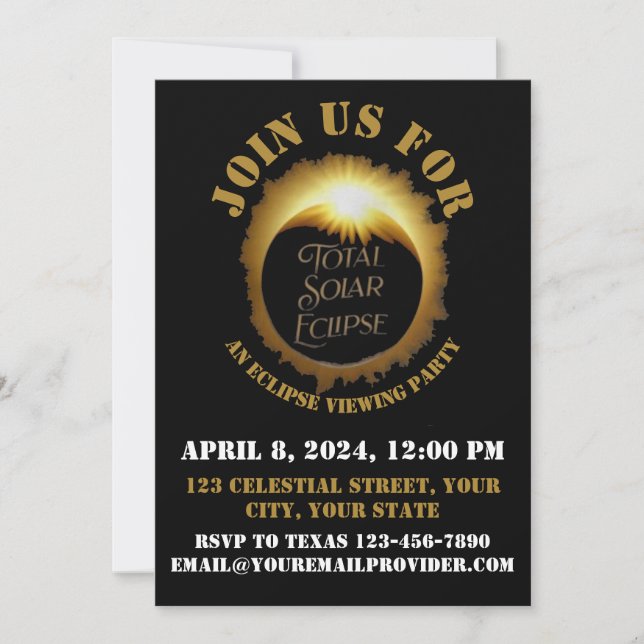 Convites Grupo de Visualização Total do Eclipse Solar 2024 (Frente)