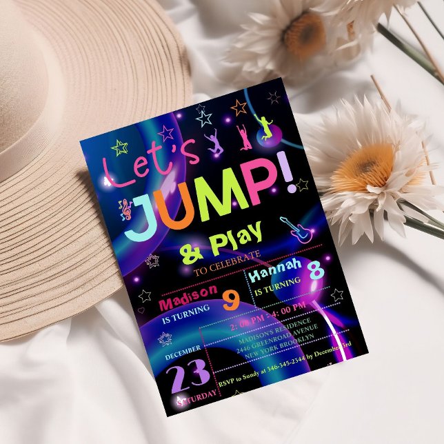 Convites Grupo Trampoline | festa de aniversário de Salto d (Criador carregado)