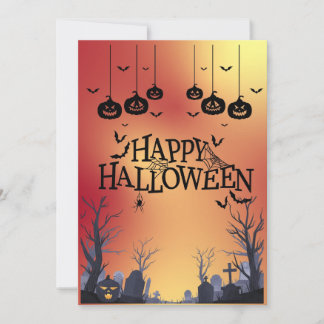 Convites Grußkarte Happy Halloween Orange