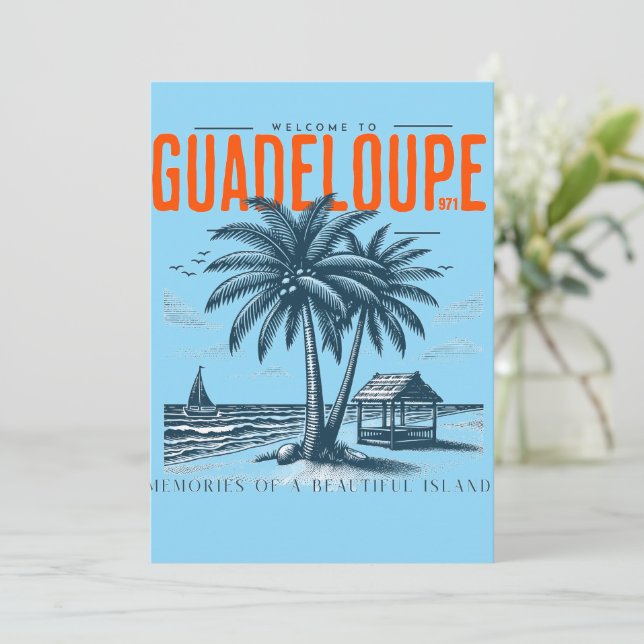 Convites Guadeloupe 971: Souvenirs Tropicales  (Em pé/Frente)