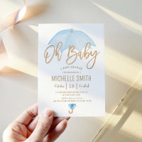Guarda-chuva Azul do Amor Sprinkle Baby Shower