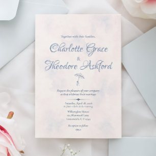 Convites Guarda-chuva de Romance em Dia Chuvoso Casamento A