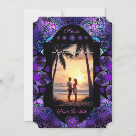 Convites Guarda-chuva e corações roxos .7