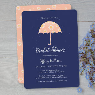Convites Guarda-chuva Floral de Flores Silvestres Rosa Chá 