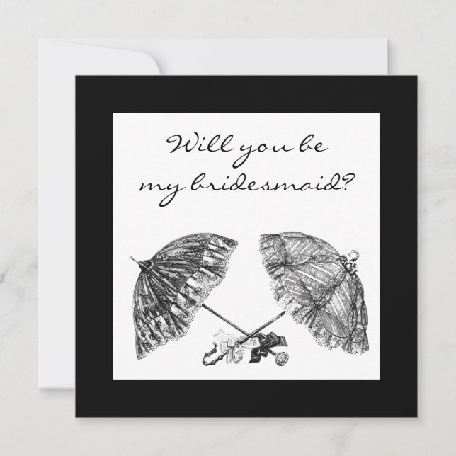 Convites guarda-chuvas vintage convidam (Frente)