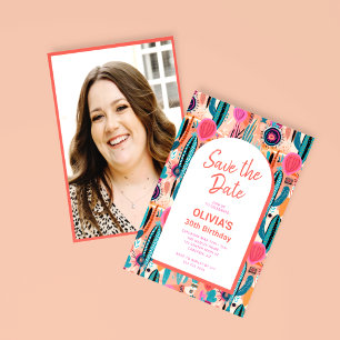 Convites Guardar A Data Boho Fotografia Suculenta Aniversár