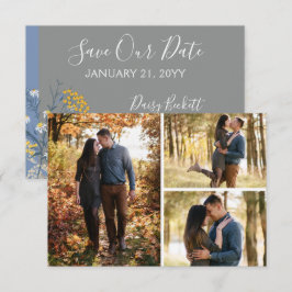 Convites Guardar A Data Da Margarida Botânica Floral 3 Cart