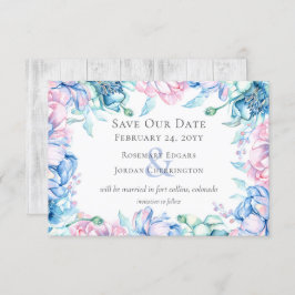 Convites Guardar A Data Da Placa De Madeira Floral E Rústic