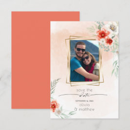 Convites Guardar a Data do Quadro de Fotografias da Flor Co