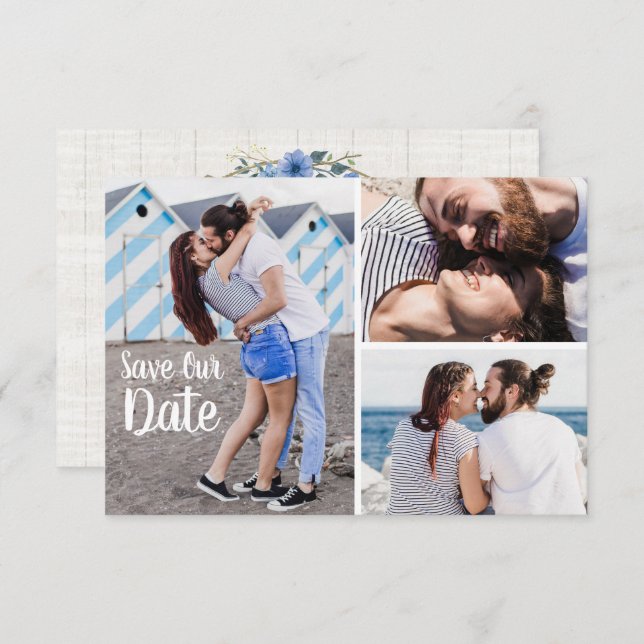 Convites Guardar As Setas Do Boho Russo E A Foto Floral (Frente/Verso)