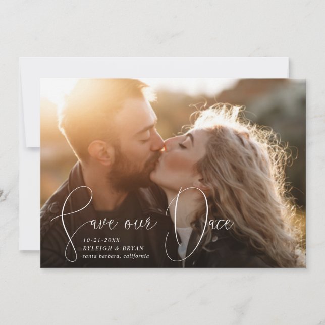 Convites Guarde nossas linhas refinadas de data - Traço de  (Frente)