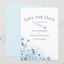 Convites Guarde o Jardim Anêmono Azul-Pálido