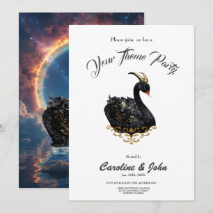 Convites Guardião Cisne Negro Celestial do Véu do Fogo Luna