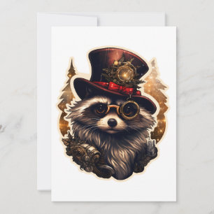 Convites Guaxinim de Natal Steampunk