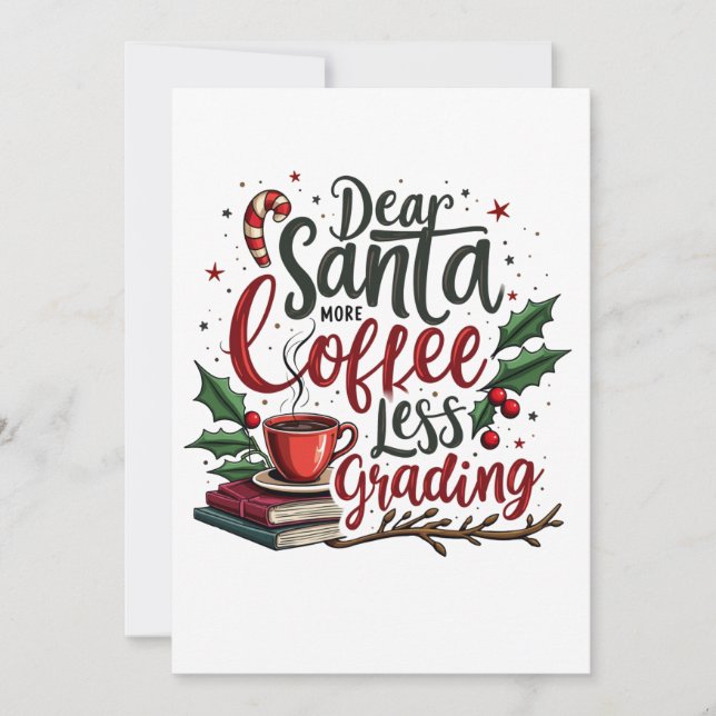 Convites Guaxinim Usando Chapéu de Papai Noel e Natal (Frente)