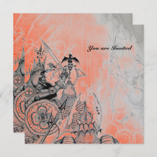 Convites GUERRAS GÓTICAS, preto e branco, papel prateado ve