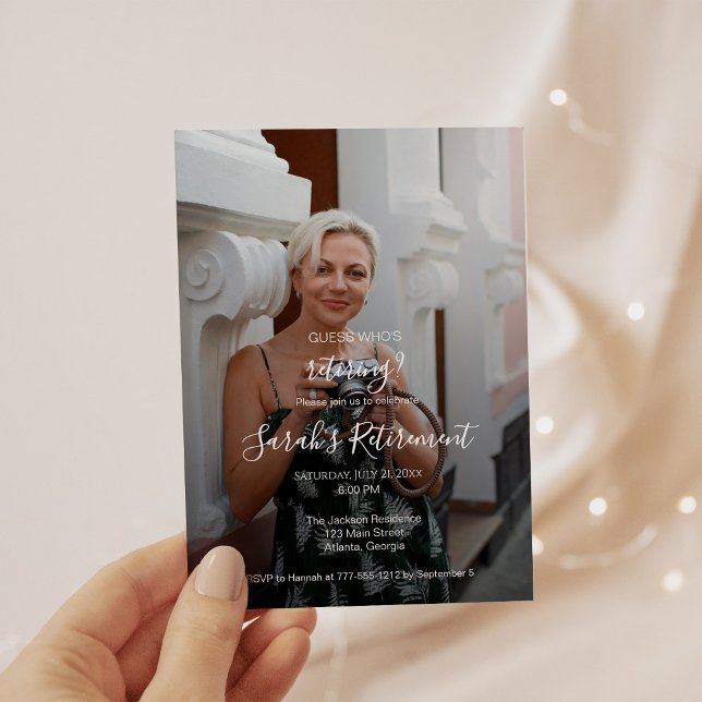 Convites Guess Who's Retiring? Female Photo Invitation (Criador carregado)