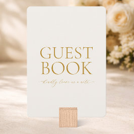 Convites Guest Book Sign – Elegant Gold Wedding Card