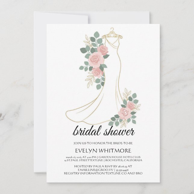 Convites Guia de Estilo de Vestido de Noiva Boho | Casament (Frente)
