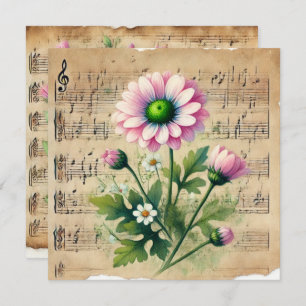 Convites Guia de tarefas rosa e verde para vinhetas impress