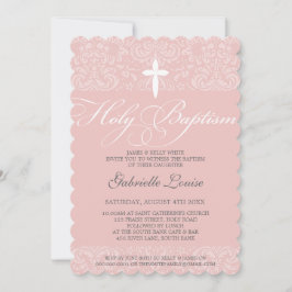 Convites guião na moda BAPTISM - HOLY BAPTISM - rosa