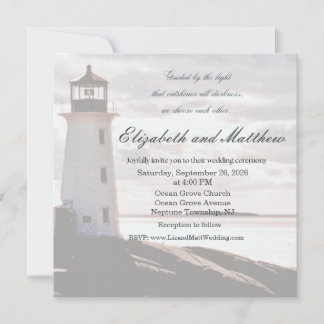 Convites Guided by the Light Lighthouse Wedding Invitation
