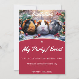 Convites Guiné Pigs Winter Wonderland
