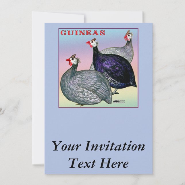 Convites Guineas Three Fowl (Frente)