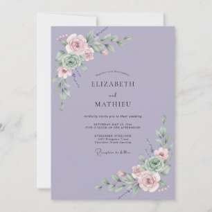 Convites Guirlanda de Casamento com Lavanda em Flor