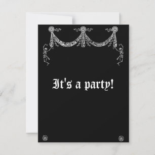 Convites Guirlanda de Esqueleto Dançante Casamento Gótico