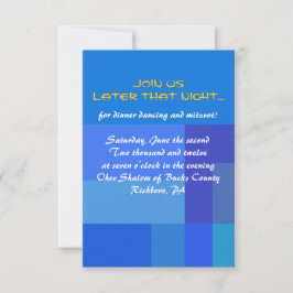Convites GUITAR BLUES Bar Musical Bat Mitzvah Party Card