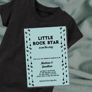 Convites Guitarra de Rock N Roll, Menino, Chuvinha de Bebê,