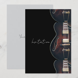 Convites Guitarra Elétrica em Preto