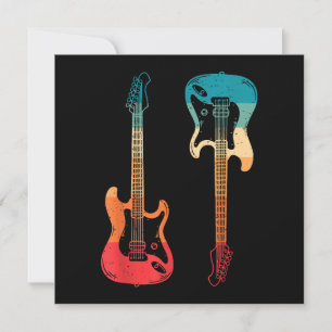 Convites Guitarra Retro Guitarrista Baixo Elétrico Guitarra