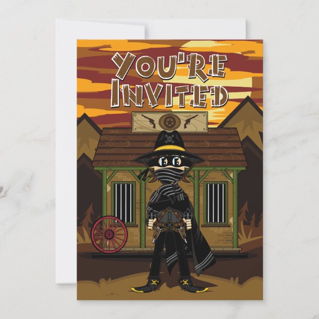 Convites Gunslinger mascarado do Convidado do Partido da Pr (Frente)