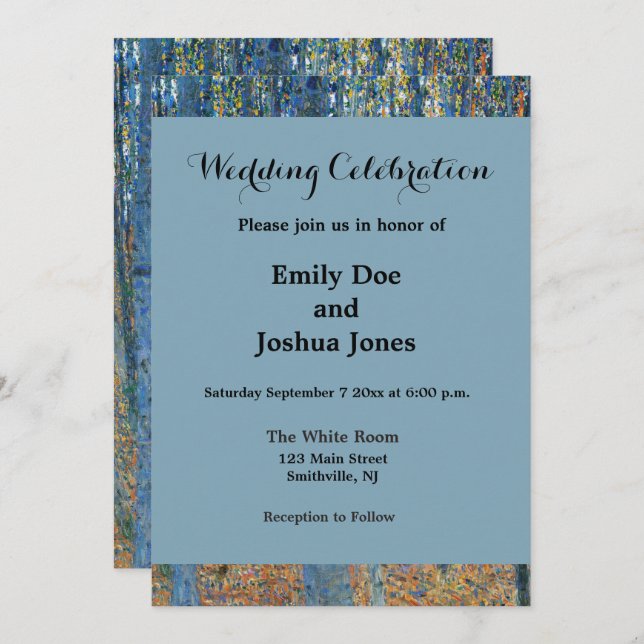 Convites Gustav Klimt Beech Tree Grove (Frente/Verso)