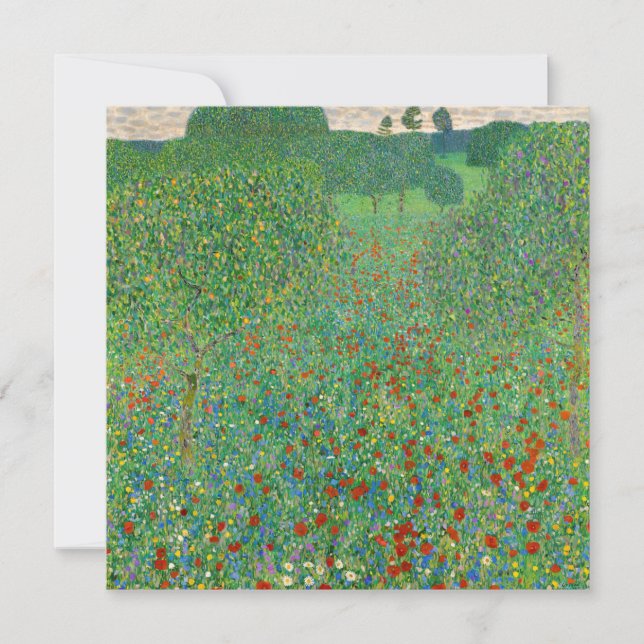 Convites Gustav Klimt - Campo Poppy (Frente)
