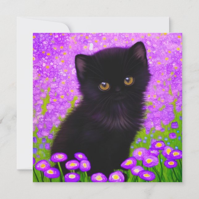 Convites Gustav Klimt Cat (Frente)