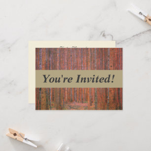 Convites Gustav Klimt Fir Forest Tannenwald árvores vermel