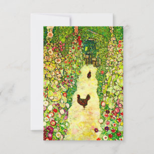 Convites Gustav Klimt Garden com Galinhas