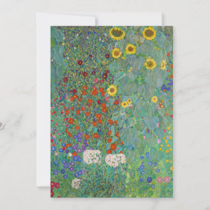 Convites Gustav Klimt - Jardim Rural com Girassóis