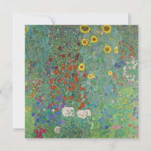 Convites Gustav Klimt - Jardim Rural com Girassóis
