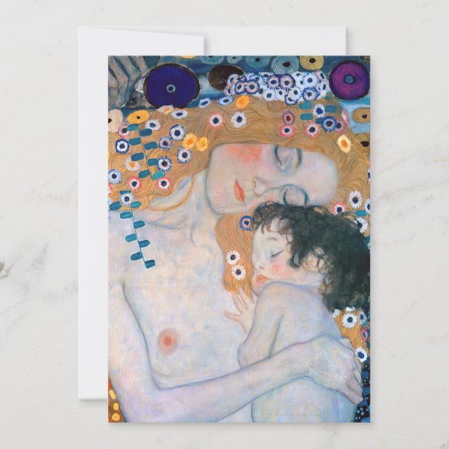 Convites Gustav Klimt - Mãe e Filho (Frente)