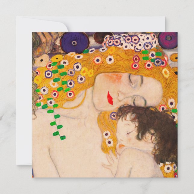 Convites Gustav Klimt - Mãe e Filho (Frente)
