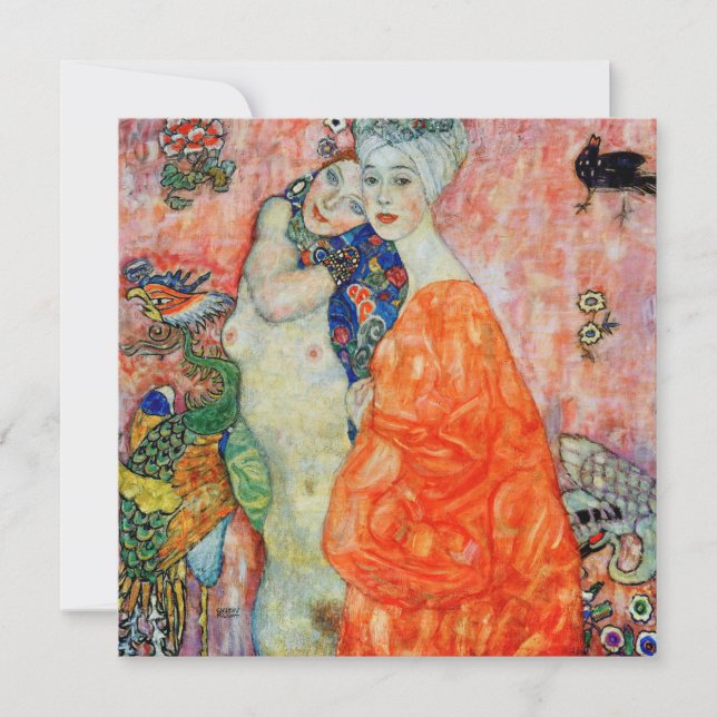 Convites Gustav Klimt - Mulheres Amigas (Frente)