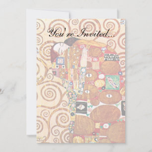 Convites Gustav Klimt - O Abraço - Pintura de Belas Artes