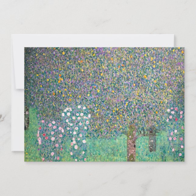 Convites Gustav Klimt - Roseiras sob as Árvores (Frente)