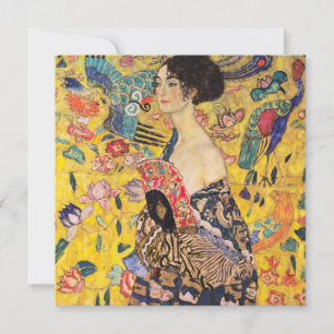 Convites Gustav Klimt - Senhora com Leque